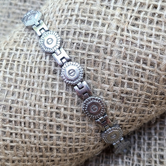 Art Deco Stainless Steel Link Bracelet - Picture 3 of 4